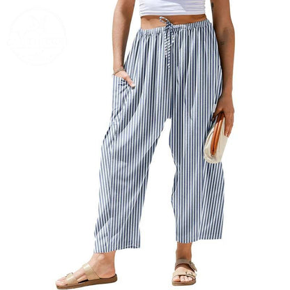 Women's Wide Leg Gingham Striped Plaid Pants