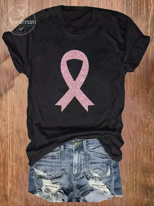 Women's Breast Cancer Awareness Print T-Shirt