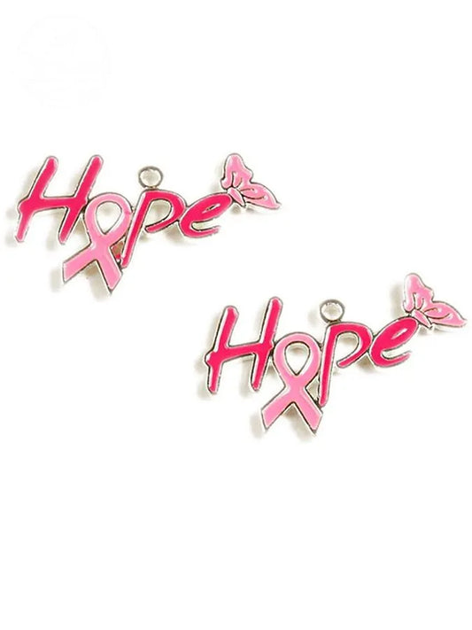 Breast Cancer Awareness Warrior Pink Alloy Pendant Accessory(Two Pack)