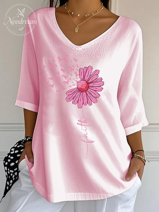 Women's Breast Cancer Faith Wrinkle Top