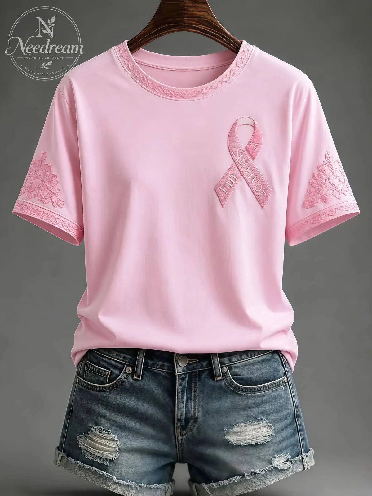 Women'S I'm Survivor Casual Round Neck T-Shirt