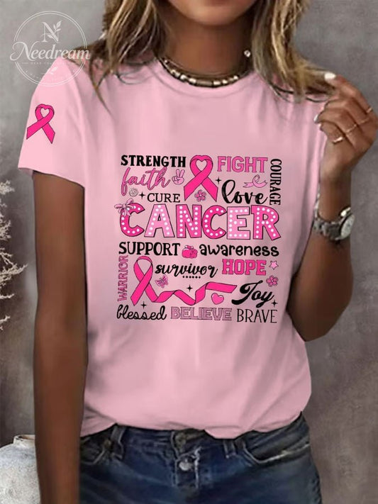 Women's Breast Cancer Awareness Print T-Shirt