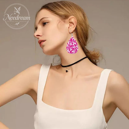 Caring For AIDS Pink Water Drop Earrings