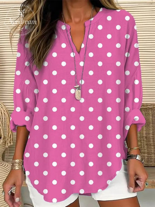 Women's Pink Dots Print Shirt