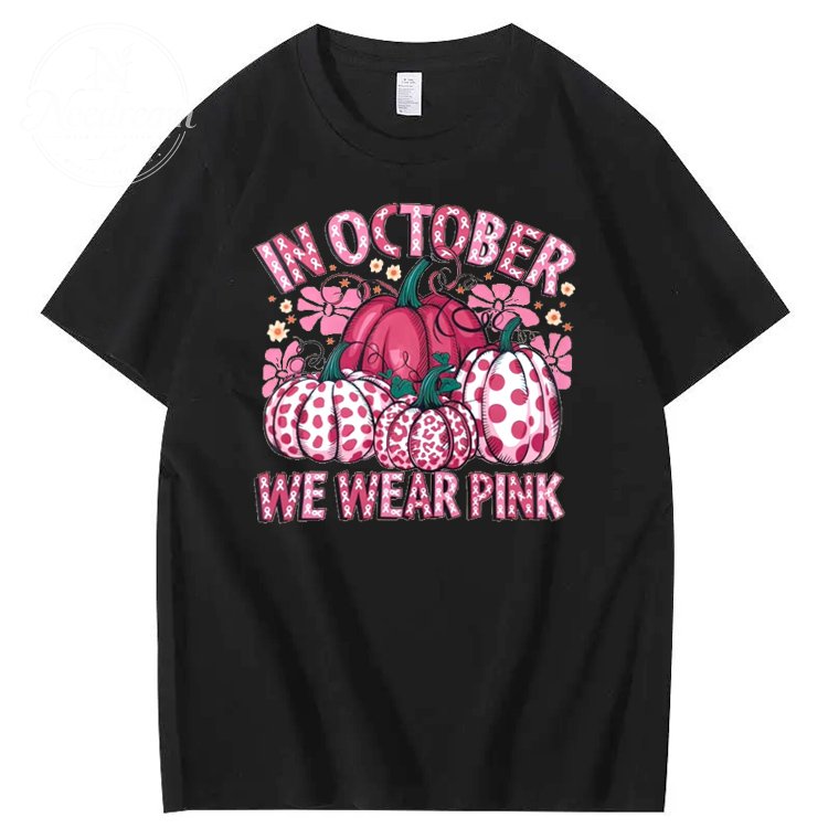 In October We Wear Pink Pattern100% Cotton T-Shirt