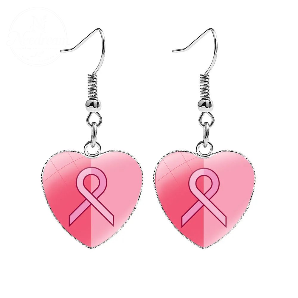 AIDS Breast Prevention Badge Earrings