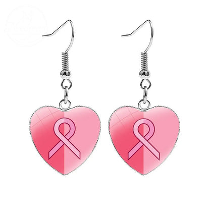 AIDS Breast Prevention Badge Earrings