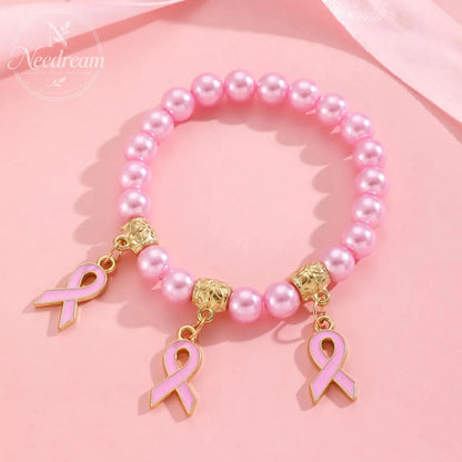 Red Ribbon Love Milk Day Festival Beaded Bracelet