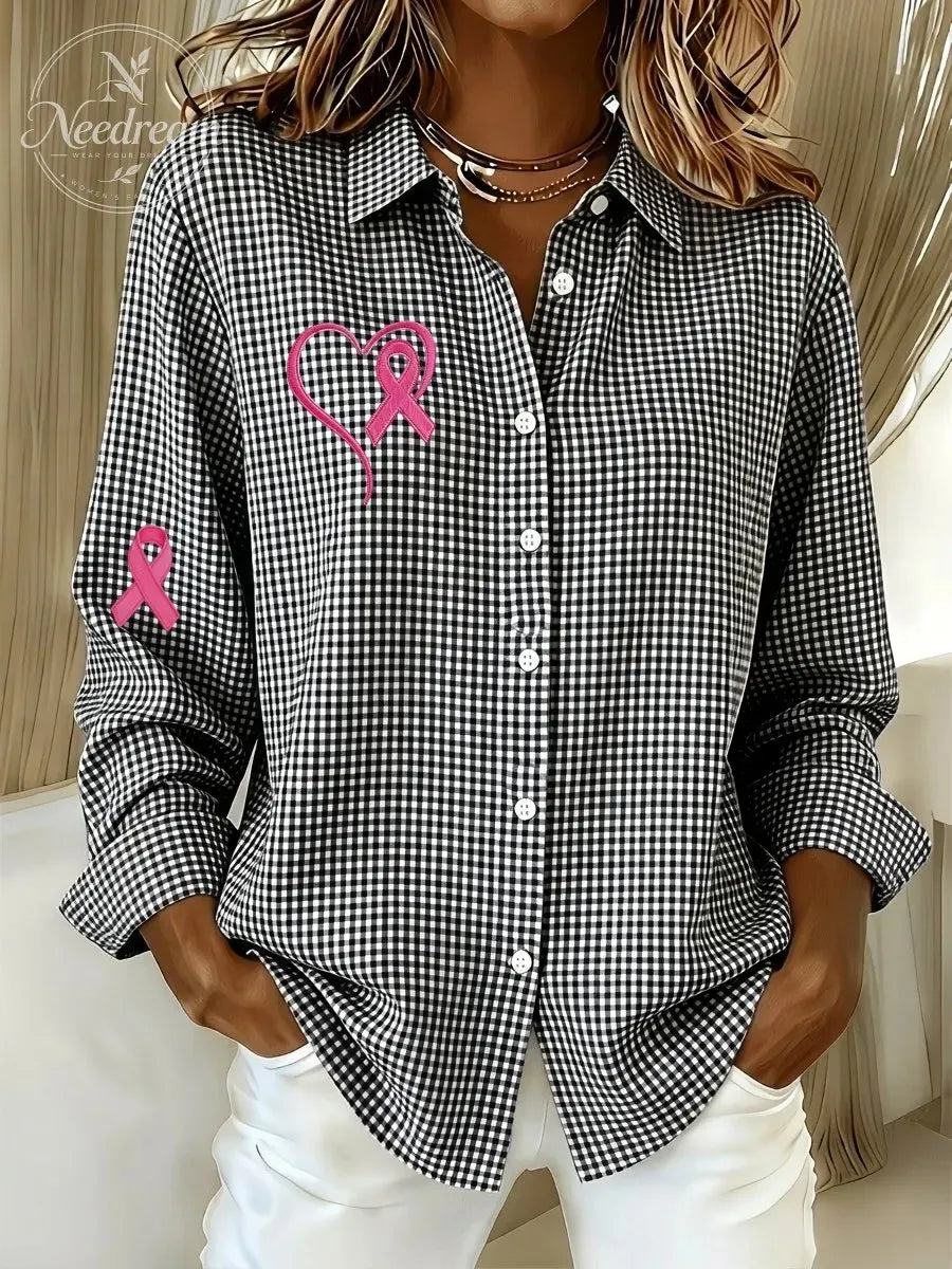 New Arrival🔥 Women's Casual Gingham Long Sleeve Button Down Shirt