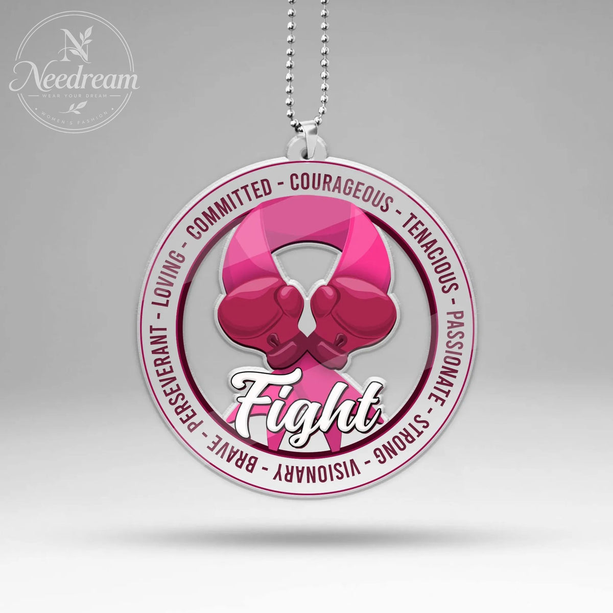AIDS Promotion Commemorative Badge Pink Pendant