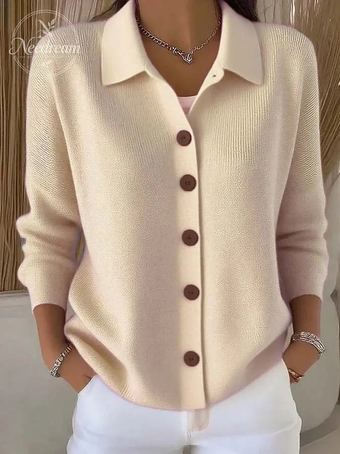 Women's Multicolor Lapel Cardigan