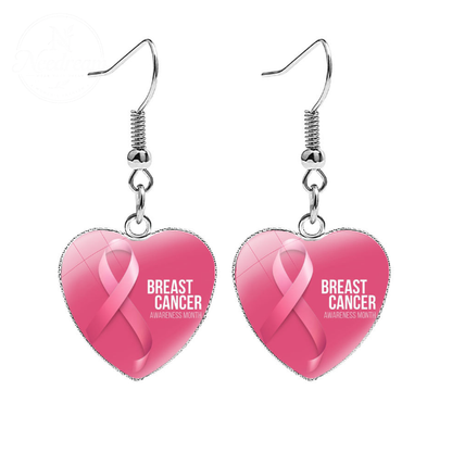 AIDS Breast Prevention Badge Earrings