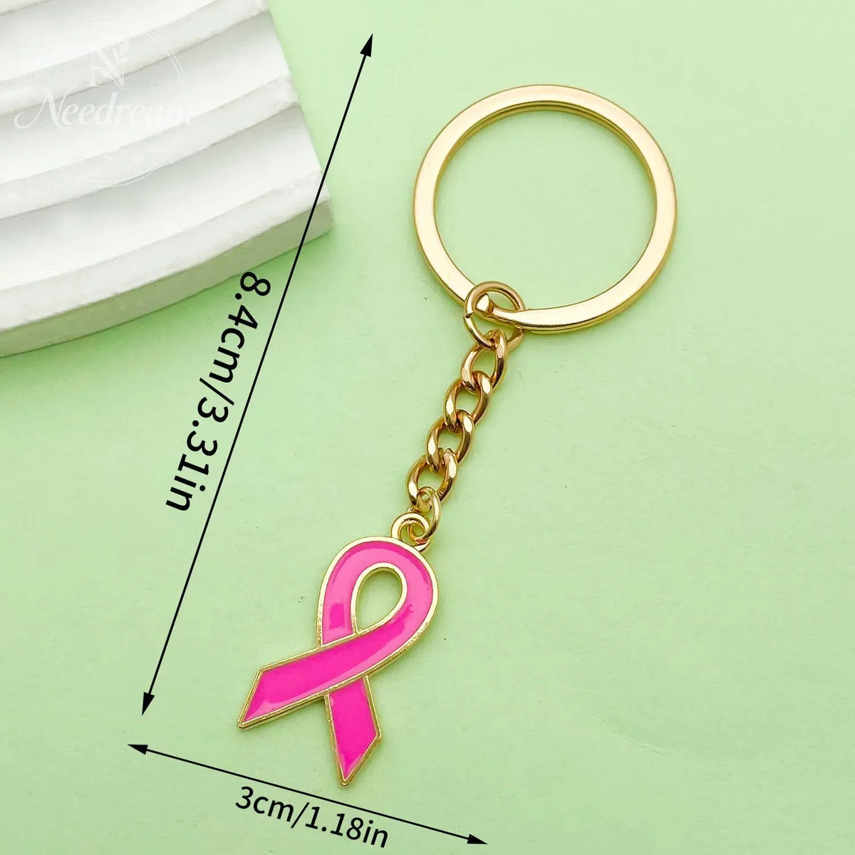 Pink Ribbon Breast Keychain