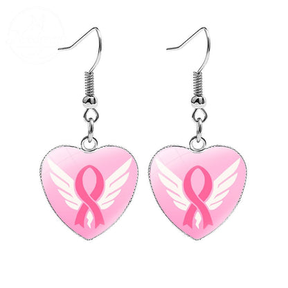 AIDS Breast Prevention Badge Earrings