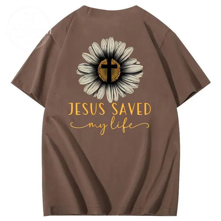 Jesus Saves My Life Pattern100% Cotton T-Shirt