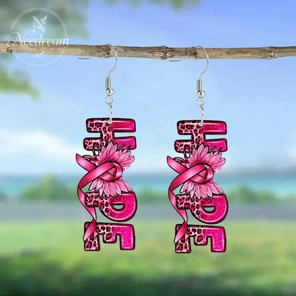 Pink Bow Ribbon Earrings