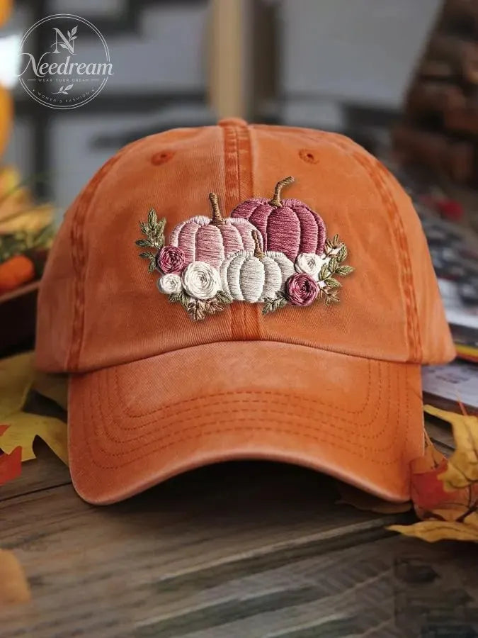 Women's casual pink pumpkin hat