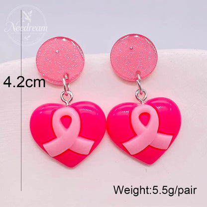 Pink Ribbon Care AIDS Prevention Earrings