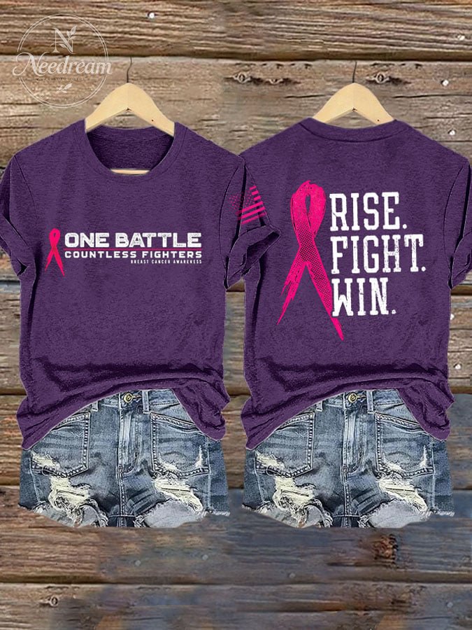 Women'S Breast Cancer Print Short Sleeve T-Shirt