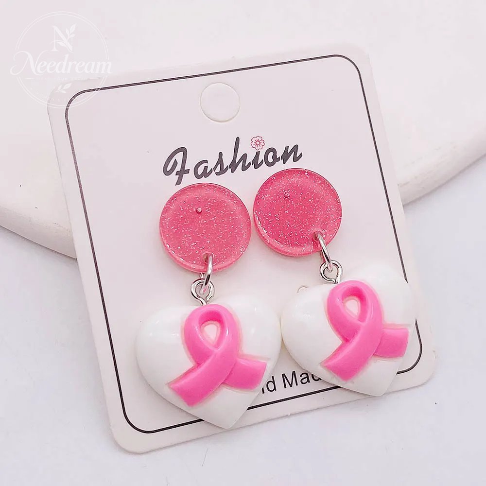 Pink Ribbon Care AIDS Prevention Earrings