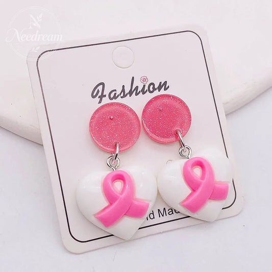 Pink Ribbon Care AIDS Prevention Earrings
