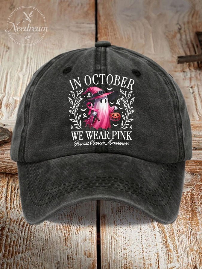 Unisex Breast Cancer In October We Wear Pink Print Hat