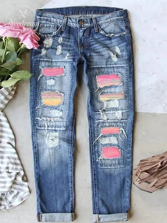 Women's Breast Cancer Awareness Washed Straight Jeans