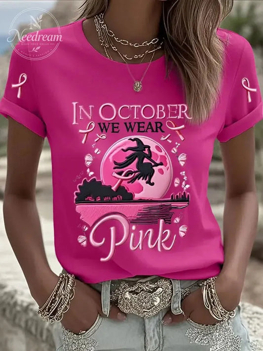 Women's  Breast Cancer Print T-Shirt