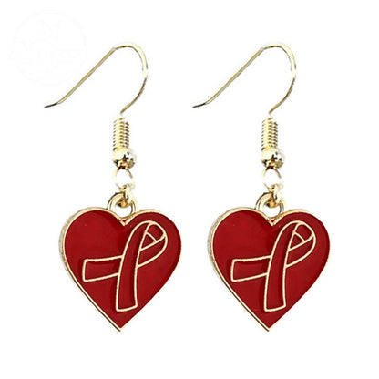 AIDS HIV Awakening Day Red Ribbon Care Activity Earrings