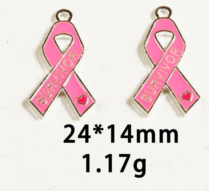 Breast Cancer Awareness Warrior Pink Alloy Pendant Accessory(Two Pack)
