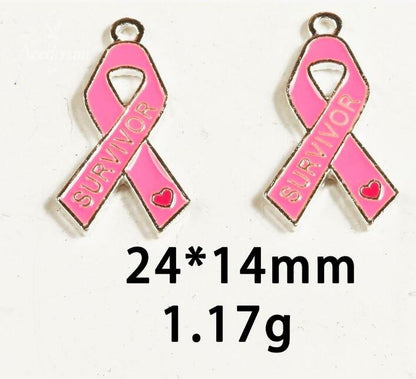 Breast Cancer Awareness Warrior Pink Alloy Pendant Accessory(Two Pack)