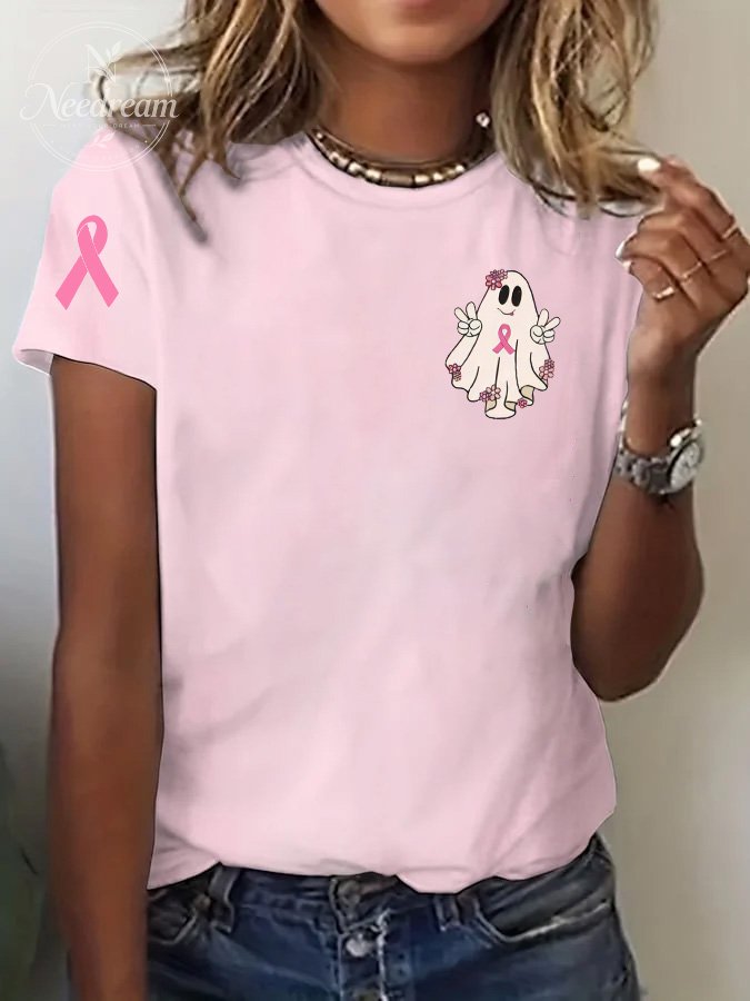 Women's Ghost  Print Casual T-shirt