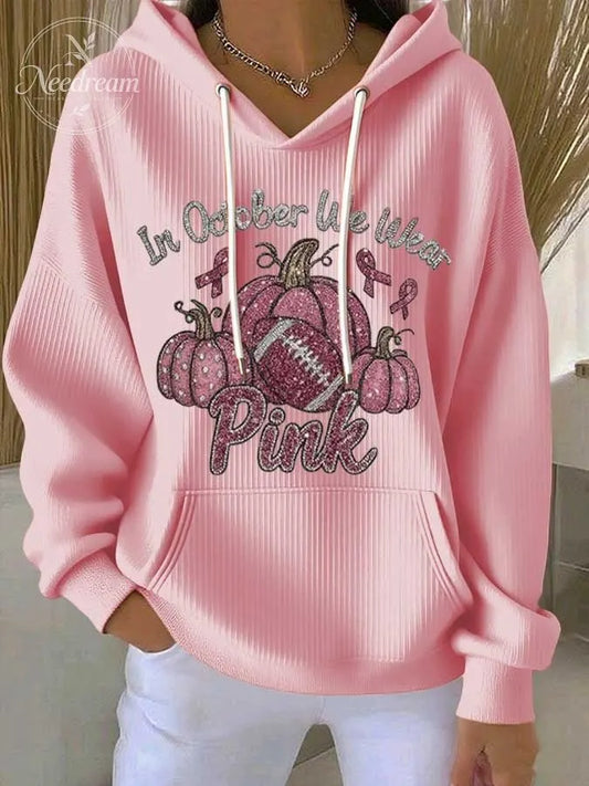 Women's October We Wear Pink Printed Casual Sweatshirt