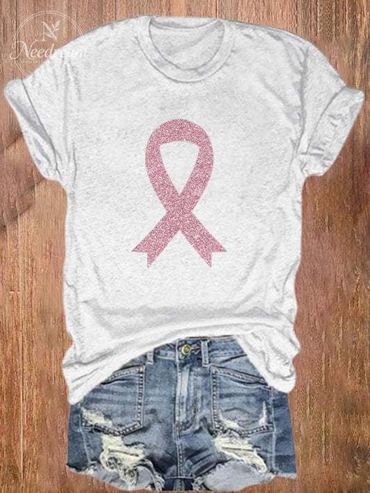 Women's Breast Cancer Awareness Print T-Shirt
