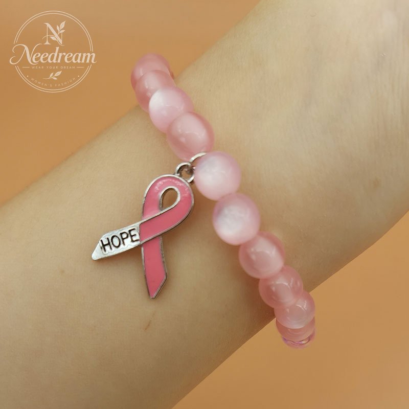 Faith, Hope, Care For Women'S Health, Pink Ribbon Bracelet