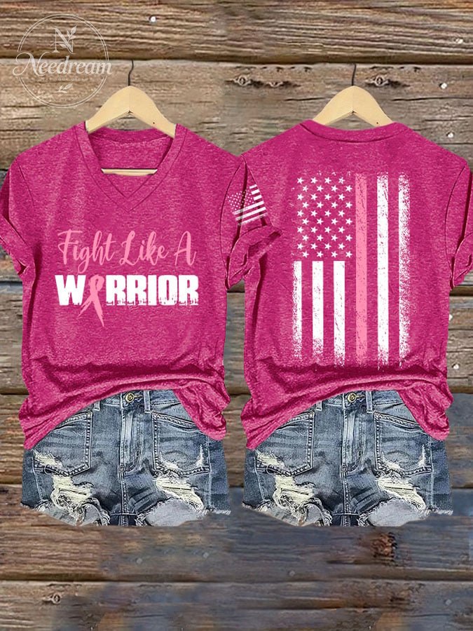 Women'S Breast Cancer Awareness Print Short Sleeve T-Shirt
