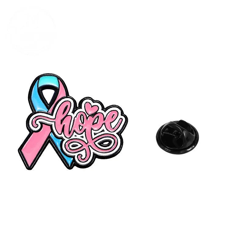 AIDS Promotion Commemorative Badge Pink Ribbon Breast Brooch