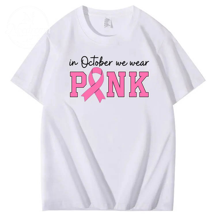 In October We Wear Pink Pattern100% Cotton T-Shirt