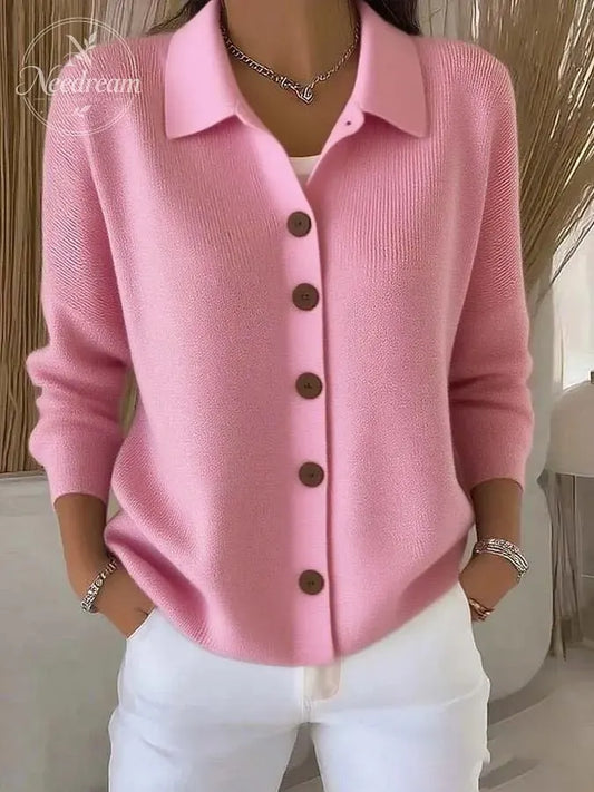 Women's Multicolor Lapel Cardigan