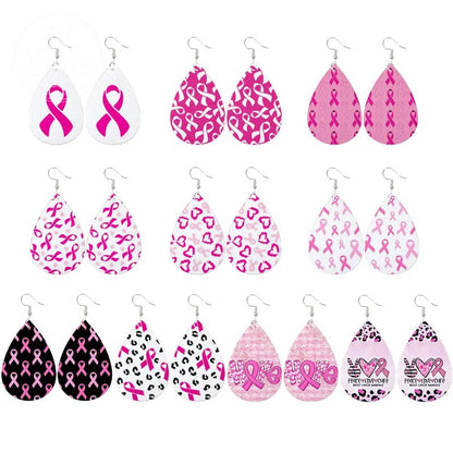 Caring For AIDS Pink Water Drop Earrings
