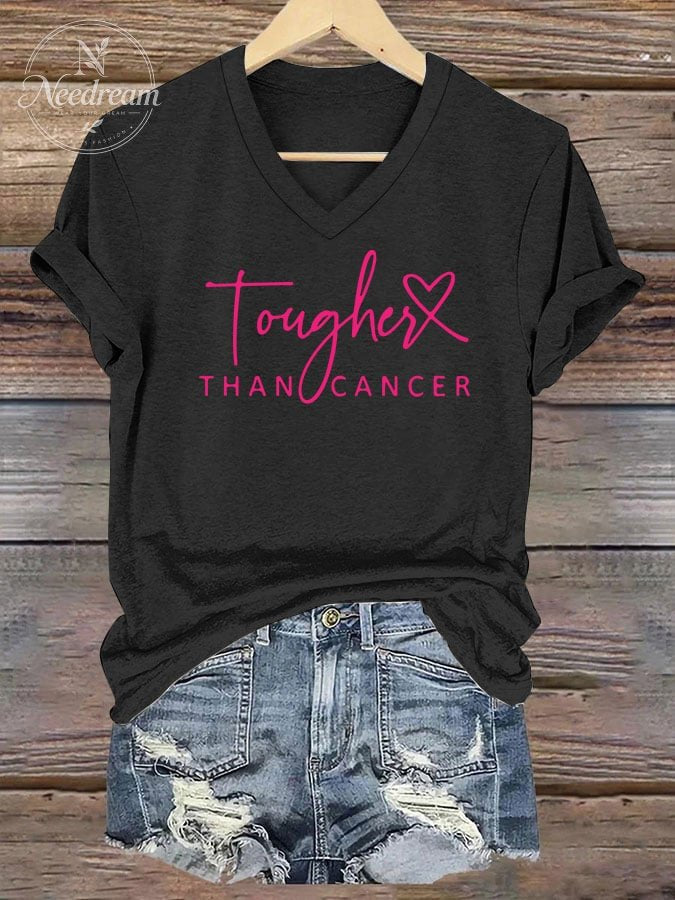 Women's Breast Cancer Printed Short Sleeve T-shirt