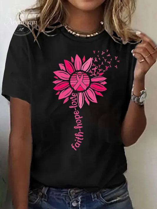 Women's Faith Hope Love Print Casual T-shirt