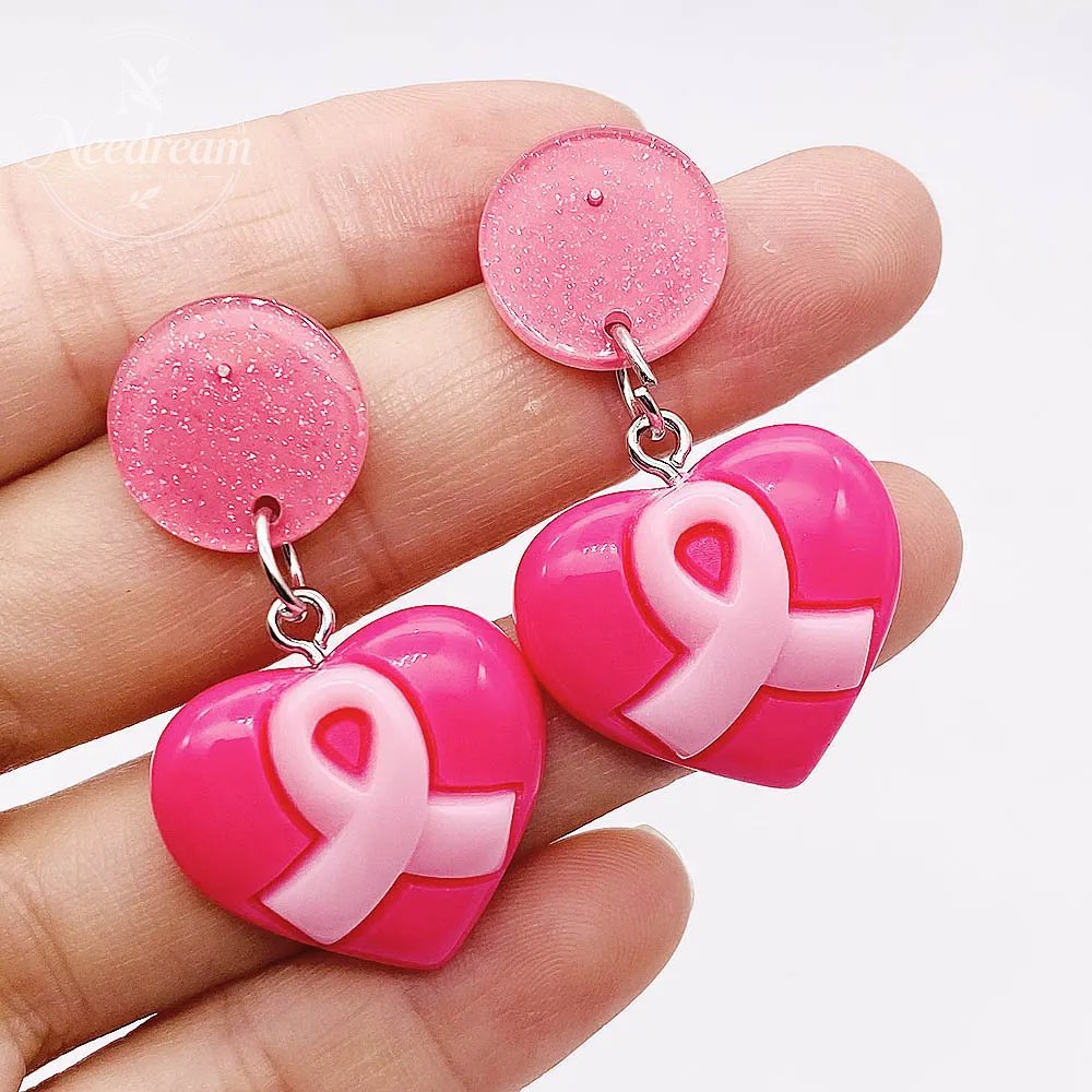 Pink Ribbon Care AIDS Prevention Earrings