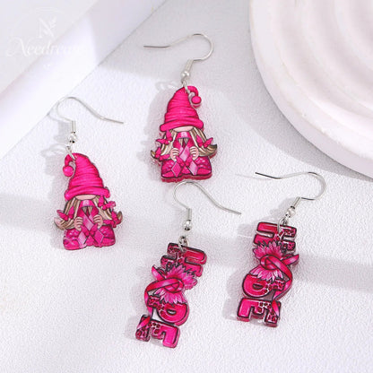 Pink Bow Ribbon Earrings