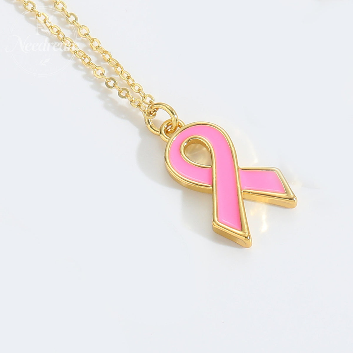 Breast Logo Pink Scarf Shaped Necklace