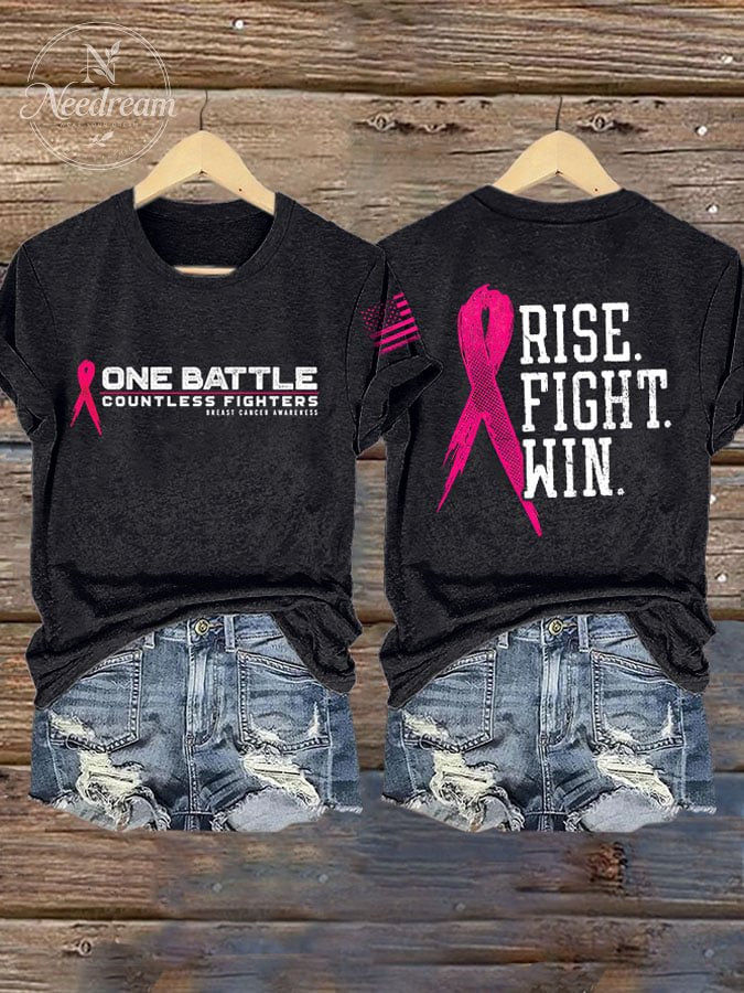 Women'S Breast Cancer Print Short Sleeve T-Shirt